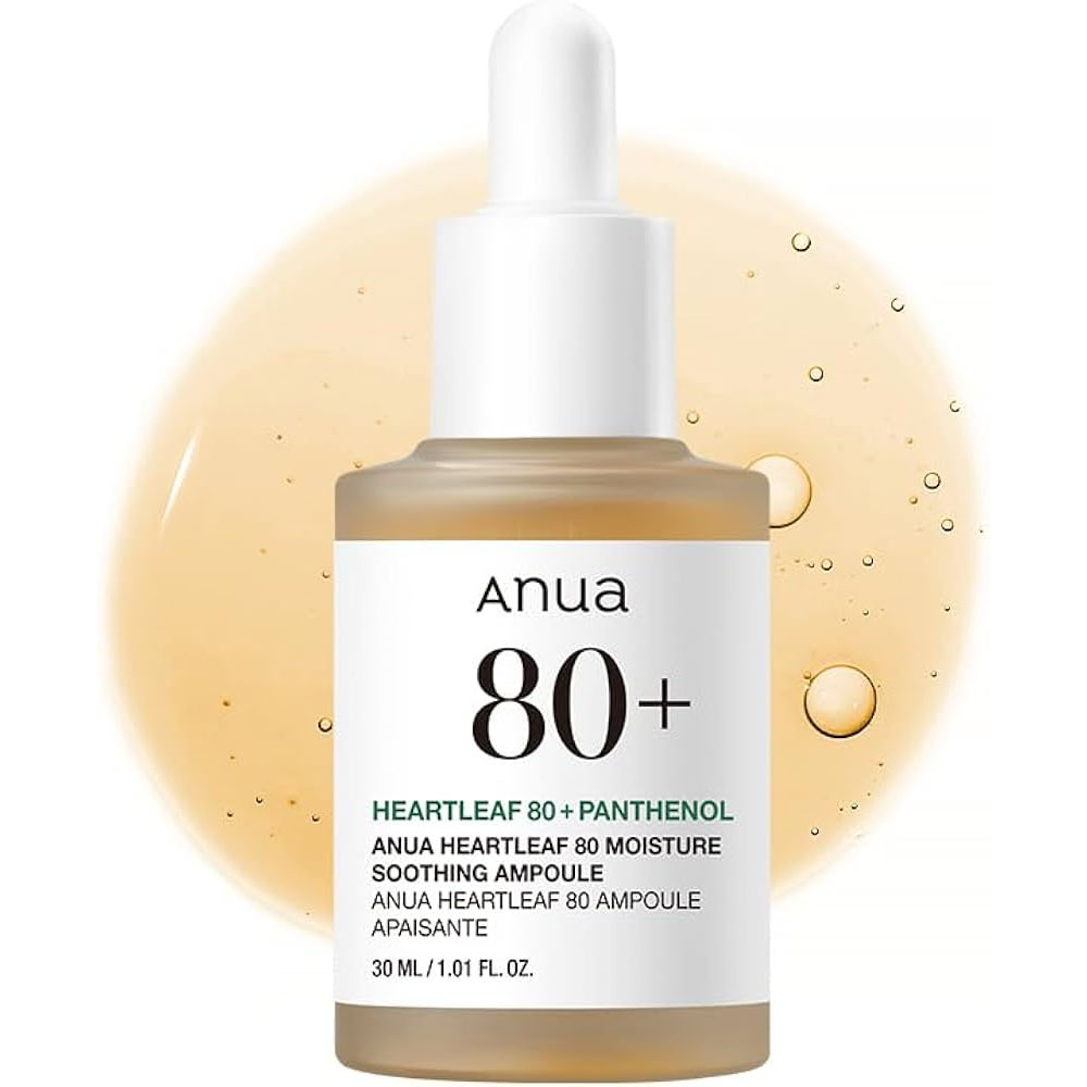 ANUA Heartleaf 80% Soothing Ampoule (30ml) - Intense Calming, Hydration & Facial Serum for Glass Skin