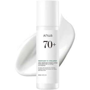 Anua Heartleaf 70+ Daily Lotion (200ml) - Lightweight Moisturizer with Hyaluronic Acid for Sensitive Skin