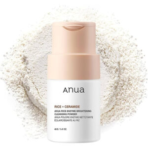 Anua Rice Enzyme Brightening Cleansing Powder (40g) - Gentle Exfoliating Wash with Rice + Ceramide