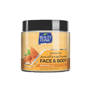 BEAUTY CLINIC Almond Face & Body Scrub (500ml) - Nourishing Exfoliant for Face & Body, Removes Dead Cells, Impurities & Blackheads for Smooth Skin