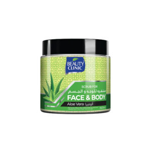 BEAUTY CLINIC Aloe Vera Face & Body Scrub (500ml) - Soothing Exfoliant, Removes Dead Cells & Blackheads, for Fresh, Hydrated Skin