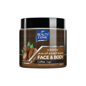 BEAUTY CLINIC Coffee Face & Body Scrub (500ml) - Invigorating Exfoliant for Face & Body, Removes Dead Cells & Impurities for Fresh, Energized Skin
