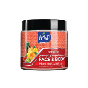 BEAUTY CLINIC Mixed Fruit Exfoliating Scrub (500ml) - Deep Cleansing for Face & Body, Removes Dead Cells & Blackheads for Fresh, Youthful Skin
