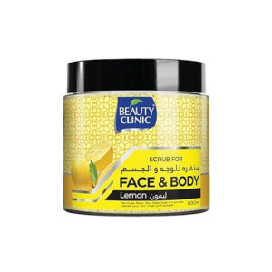 BEAUTY CLINIC Lemon Face & Body Scrub (500ml) - Revitalizing Exfoliant, Removes Dead Cells & Blackheads, for Fresh, Brightened Skin