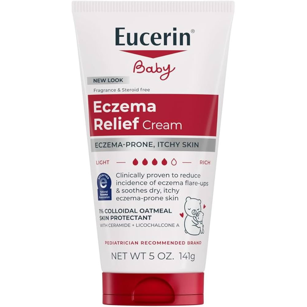EUCERIN Baby Eczema Relief Cream (141g) - Soothing & Protective Cream with 1% Colloidal Oatmeal, Ceramide & Licochalcone A, Steroid & Fragrance Free