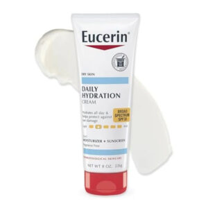 EUCERIN Daily Hydration Broad Spectrum SPF 30 Body Cream (226g) - 2-in-1 Moisturizer & Sunscreen for Dry Skin, Hydrates All Day & Protects Against Sun Damage