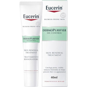 EUCERIN DermoPurifyer Oil Control Skin Renewal Treatment (40ml) - Unclogs Pores & Reduces Blemishes for Acne-Prone Skin