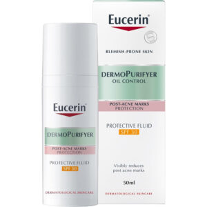 EUCERIN DermoPurifyer Post-Acne Marks Protective Fluid SPF 30 (50ml) - Visibly Reduces Blemish Marks & Prevents Darkening