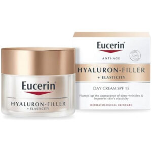 EUCERIN Hyaluron-Filler + Elasticity Day Cream SPF 15 (50ml) - Plumps Deep Wrinkles & Improves Elasticity with Hyaluronic Acid & Collagen