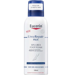 EUCERIN UreaRepair PLUS 10% Urea Foot Foam (150ml) - Smoothes Calluses & Heels - Ideal for Diabetic Skin