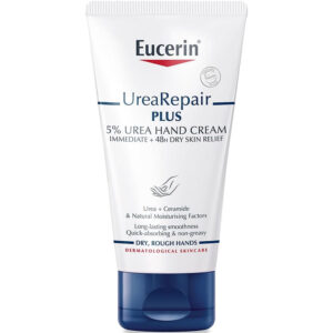 EUCERIN UreaRepair Plus 5% Urea Hand Cream (75ml) - 48-Hour Relief for Dry, Rough Hands with Urea, Ceramide & NMFs