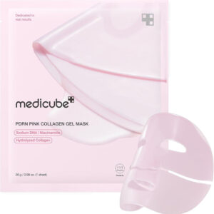 Medicube PDRN Pink Collagen Gel Mask (1 Sheet / 28g) - Hydrating Hydrolyzed Collagen Mask with Sodium DNA & Niacinamide for Intensive Elasticity and Pink Glow - Korean Skincare