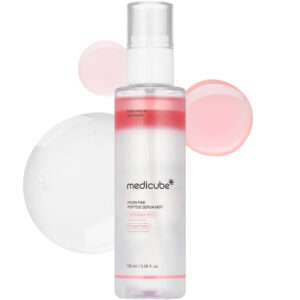 Medicube PDRN Pink Peptide Serum Mist (100ml) - Pink Glow Spray with Salmon DNA PDRN & 8 Types Peptide for Glow, Hydrated Skin & Improved Skin Condition - Korean Skincare