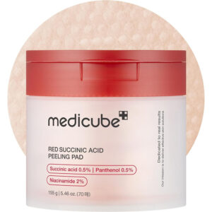 Medicube Red Succinic Acid Peeling Pad (70 Pads) - Gentle Daily Exfoliator with 0.5% Succinic Acid & 2% Niacinamide for Texture, Tone & Soothing - Korean Skincare