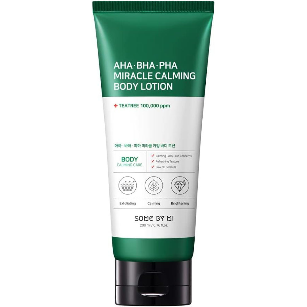 Some By Mi AHA-BHA-PHA Miracle Calming Body Lotion (200ml / 6.76 fl. oz.) – Low pH Exfoliating & Brightening Body Moisturizer with 100,000 ppm Teatree