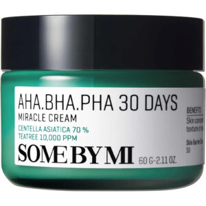 Some By Mi AHA-BHA-PHA 30 Days Miracle Cream (60g / 2.11 oz.) – Skin Calming Face Moisturizer with 70% Centella Asiatica and 10,000 ppm Teatree for Sensitive & Troubled Skin