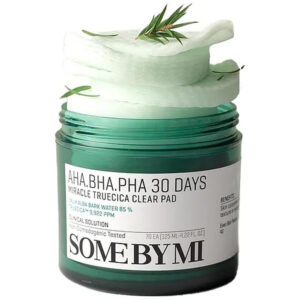 Some By Mi AHA-BHA-PHA 30 Days Miracle Truecica Clear Pad (70 Pads / 125ml) – Mild Exfoliating Toner Pads with Salix Alba Bark Water 85% for Sebum Control & Skin Texture Improvement