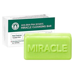 Some By Mi AHA-BHA-PHA 30 Days Miracle Cleansing Bar (106g) – Deep Pore & Sebum Care Soap with 10,000 ppm Real Teatree for Acne-Prone Skin