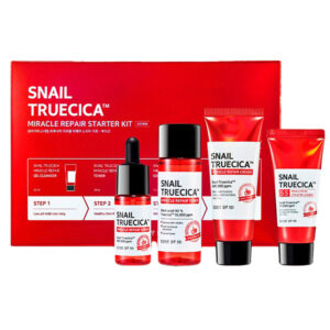 Some By Mi Snail Truecica Miracle Repair Starter Kit – 4-Piece Repairing Routine with Black Snail 90% and Truecica™ 10,000 ppm – Strengthens Skin Barrier & Soothes Irritation