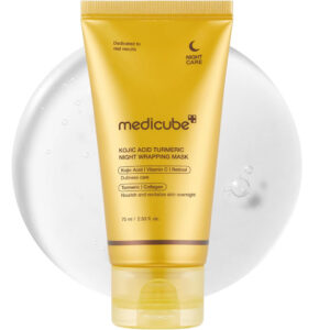 Medicube Turmeric Overnight Wrapping Peel Off Mask (75ml) - Kojic Acid & Collagen Night Care for Glowing Skin, Elasticity & Dullness Care - Korean Skincare